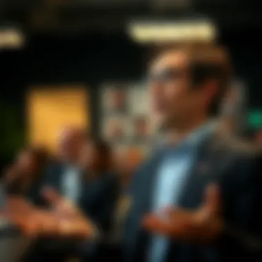 Faculty member presenting insightful theories in management