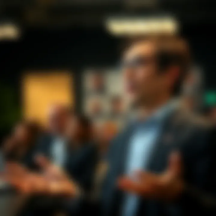 Faculty member presenting insightful theories in management